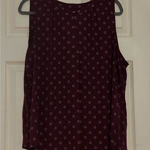 croft & barrow Wine Sleeveless Dot-Print Camisole